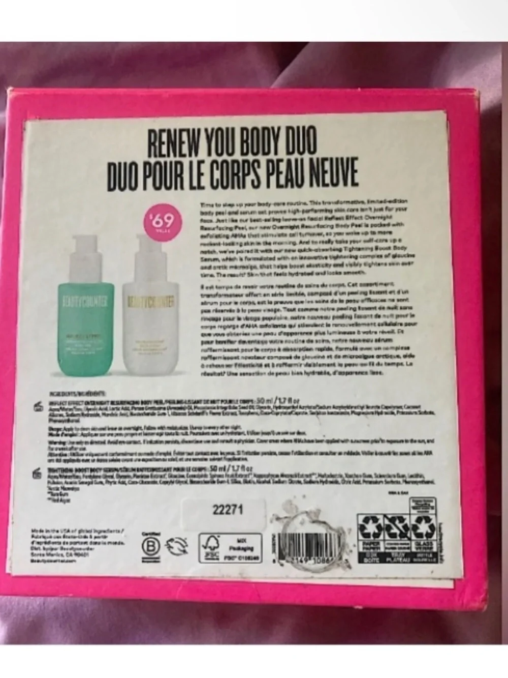 BEAUTYCOUNTER Renew Your Body Duo Reflect Effect Body Peel & Tighten Serum